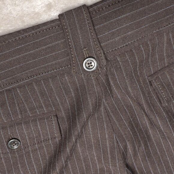 Ann Taylor Lindsay Curvy Fit Brown Mocha Pinstripe Dress Pants Womens 10 Y2K - Picture 10 of 13